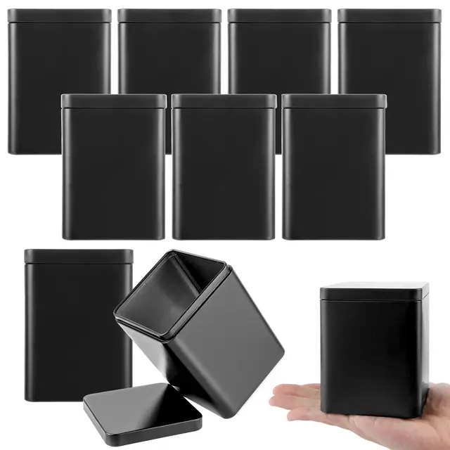 zofun 10er set eckige teedose metall