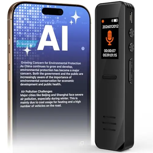 NEWYES KI Digitales Diktiergerät aufnahmegerät mit transkription spracherkennung zusammenfassung Rauschunterdrückung 64GB mini klein Audio Digitale Geeignet für Büroarbeit und Geschäftsreisen