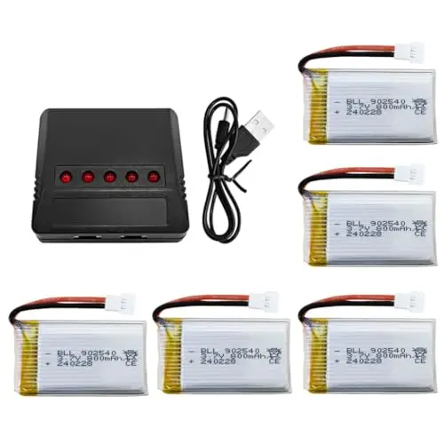 BLLRC 3.7V 800mAh LiPo-Set mit 5-fach