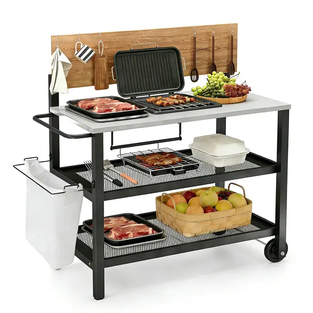 giantex grillwagen 4-etagen rollwagen