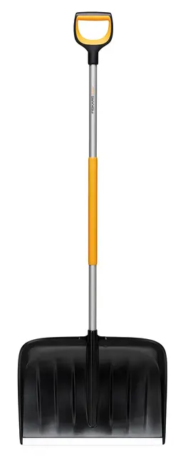 Fiskars Schneeräumer für große Schneemengen, X-series, Länge: 153,5 cm, Aluminium/Polymer, Schwarz/Orange/Grau, 1057178