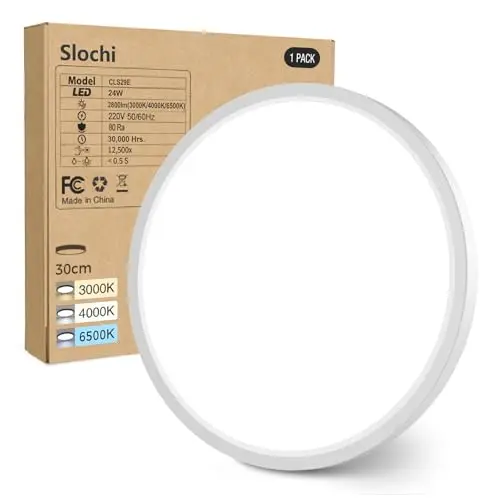 slochi led deckenleuchte flach 24w