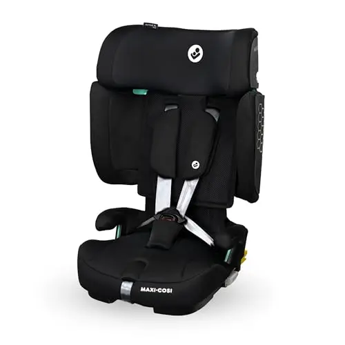 Maxi-Cosi Nomad XL Plus, Mitwachsender Kindersitz 9-36kg, 15 Monate - 12 Jahre, 76-150cm, Klappbarer Kinderautositz, Ultrakompakt & Leicht, G-CELL Seitenaufprallschutz, Reisetasche, Authentic Black