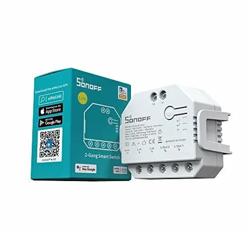 SONOFF DUALR3 Lite Smart Wlan Schalter,2Wege 2Gang Schalter Fernbedienung Licht, Fensterläden, Rollläden ; Alexa/Google Home/Siri Supported