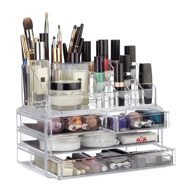 relaxdays make up organizer acryl