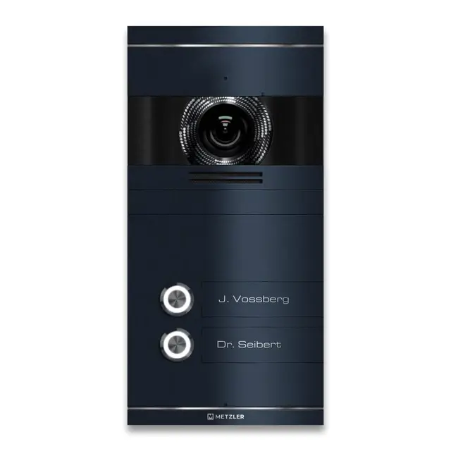 Metzler Video Türsprechanlage 2 Familienhaus | Türklingel mit Kamera FullHD | Opt. 7" Monitor | Smartphone App | Mit Anschluss für Türöffner | Anschluss: 2-Draht IP | Anthrazit | VDM10 2.0 Colson