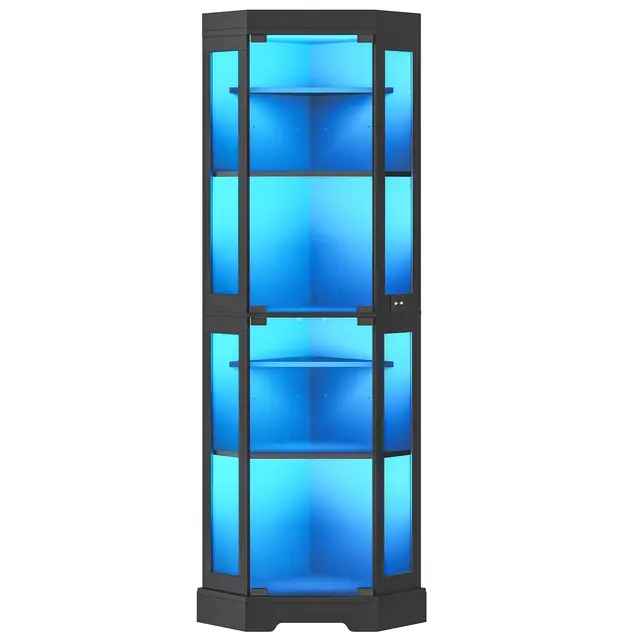 hoobro glasvitrine 171 cm led