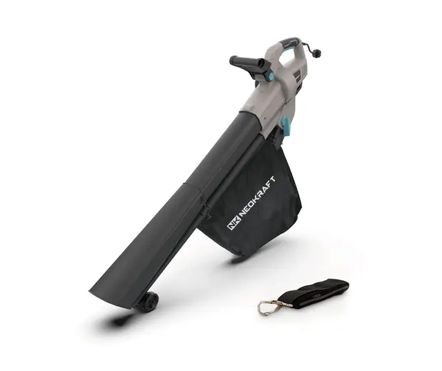 Neokraft Elektrischer Laubbläser & Laubsauger 3500W – Kabelgebunden – 3-in-1 Blasen, Saugen & Häckseln (15:1) – Mit großem 40L Fangsack & Führungsrad – 270 km/h Luftgeschwindigkeit