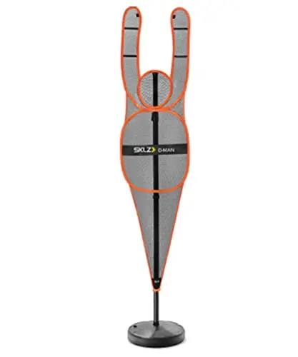 SKLZ D-Man Basketball Trainings-Defender, tragbares Design mit erhobenen Händen für Wurftraining, höhenverstellbar 198cm bis 244cm, ideal für Einzel- oder Teamtraining, leicht und einfach aufzubauen