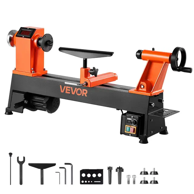 VEVOR WL1218V Drechselbank, 1 PS/750 W, variable Drehzahl 150-3800 U/min