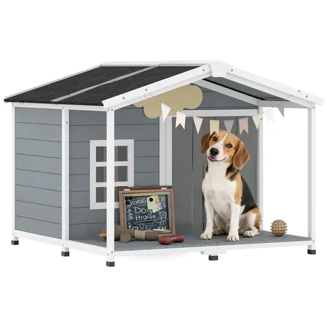 pawhut hundehütte holz 107x103x83,5 cm