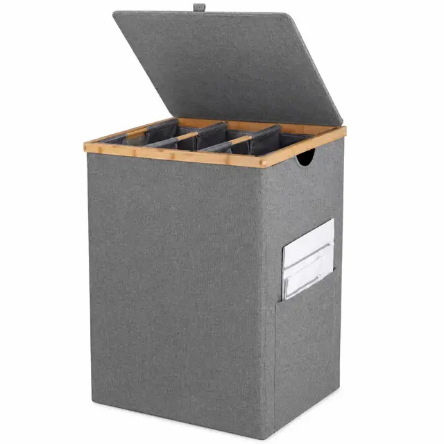 evolune living wäschekorb 3 fächer 150l