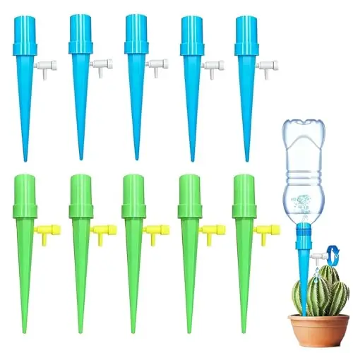 10 Stück Neu!Universelle Automatische Bewässerung Set,Urlaub Bewässerungssystem Gartenpflanzen Tröpfchenbewässerung mit Langsam Entriegelbarem Steuerventil für Topfpflanzen (Stil 1)