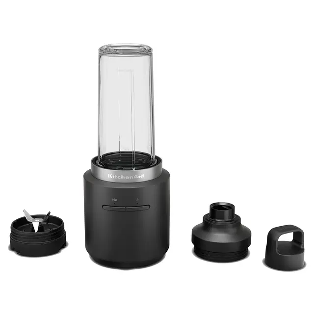 KitchenAid Kabelloser Personal Blender - Go Cordless - 473 ml BPA-freier Becher - Pulse-Taste - Edelstahlklingen - Mit Akku - Schwarz