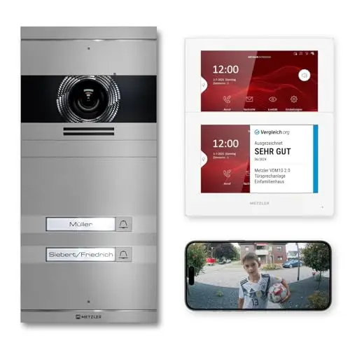 Metzler VDM10 2.0 Video-Sprechanlage Set Edelstahl Grau