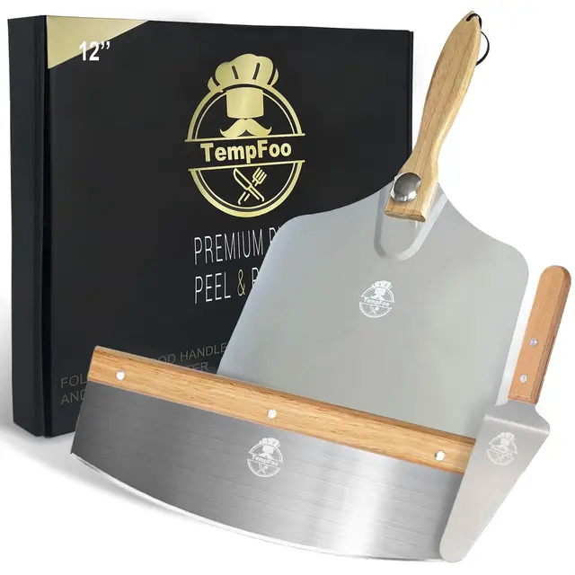 tempfoo pizzaschieber set edelstahl