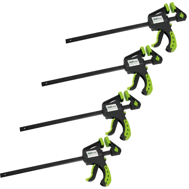 TRUTZHOLM 4x Einhandzwinge 600 mm Klemmzwinge 60 x 600 mm - Schraubzwinge Spanner Set mit Soft-Grip-Griffen