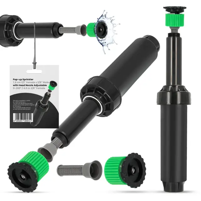Versenkregner Rasensprenger 7,6cm Verstellbare Sprinklerdüse 360° 4m Universelle Professionelle Bewässerung für Rasenflächen Garten Pflanzbeete Sprinkleranlage Automatischer Sprinklersatz