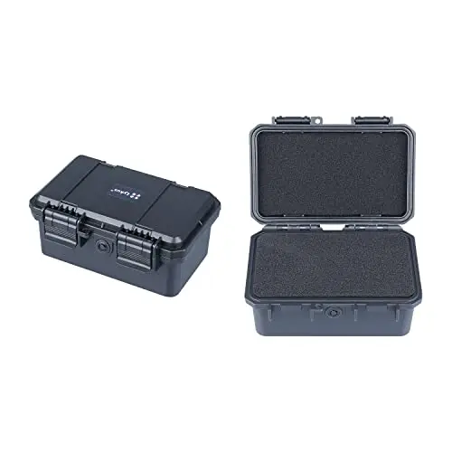 Lykus HC-1520 wasserdichte Mini Koffer Trockenbox mit Schaumstoffeinlage, Innenmaße 14,8x8,5x6,8 cm,IP66 Spritzwassergeschützt, geeignet für Handys, Werkzeuge, Kleingeräte und mehr