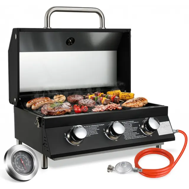 tlsunny 3 brenner tischgasgrill kompakt