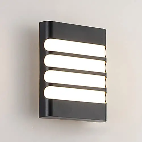Mengjay 7W Außenwandleuchten Wasserdichte Wandlampe aus Plastik dekorative Lampe,für Innen- und Außenbereich, Moderne Wandleuchte,LED Aussenleuchte Aussenlampe Außenleuchte (B, Warmweiß)