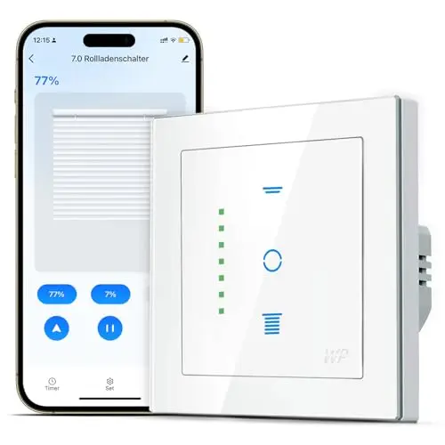 SMARTERCURRY Wlan Rolladenschalter, [7 Pro] Smart Rolladen Zeitschaltuhr zur Steuerung der Rollläden/Jalousien/Markisen, WLAN Jalousien Schalter kompatibel mit Echo Alexa/Google Assistant, 1 Stücke