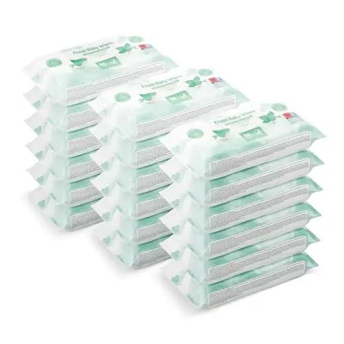by Amazon Fresh Babyfeuchttücher 1008 Tücher, leicht parfümiert, 18 Packungen à 56 Stück