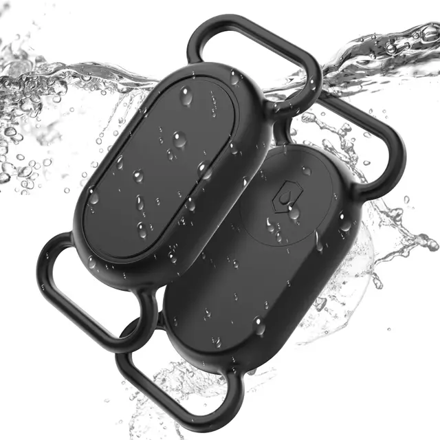 Hundehalsband-Halter (2 Stück) für Galaxy Smarttag2, wasserdichte Silikonhülle für Haustiere, Katze, Anti-Verlust, kratzfest, Schutzhülle Zubehör für Samsung Galaxy Smart tag2 (schwarz)