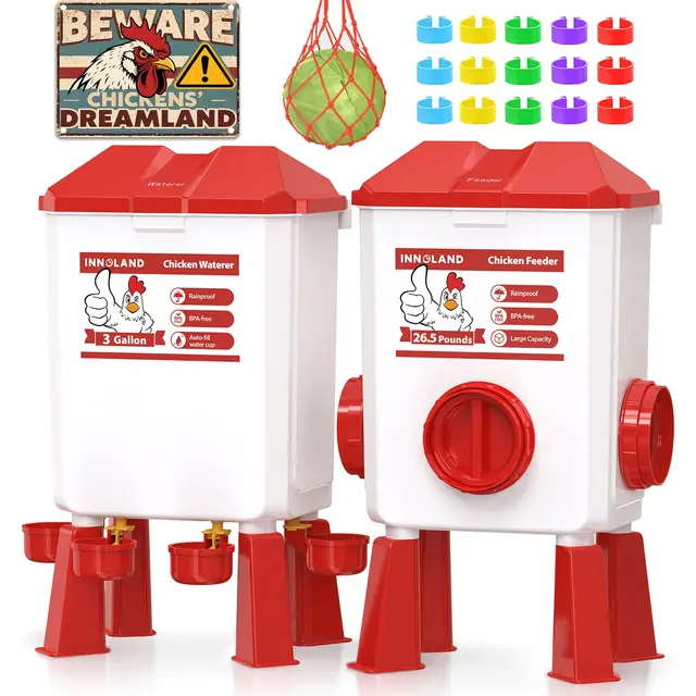 Futterautomat Hühner und Hühnertränke – 12 kg/11 L