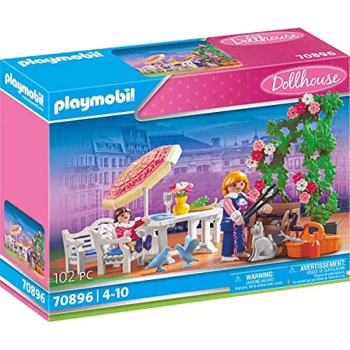 PLAYMOBIL Dollhouse Gartenterrasse, Spielset mit 102 Teilen, Modell 70896