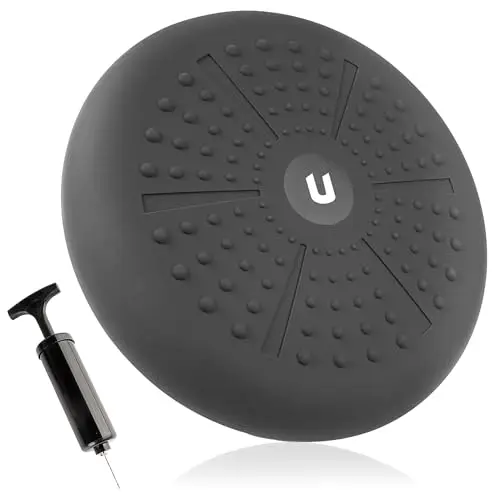 unycos - Ballsitzkissen Ø33 cm inklusive Pumpe, Noppenkissen, Luftkissen, Anti-Burst Sitzkissen, Balancekissen, Core, Rücken, Fitness Koordinations und Rückentraining (PureZen)