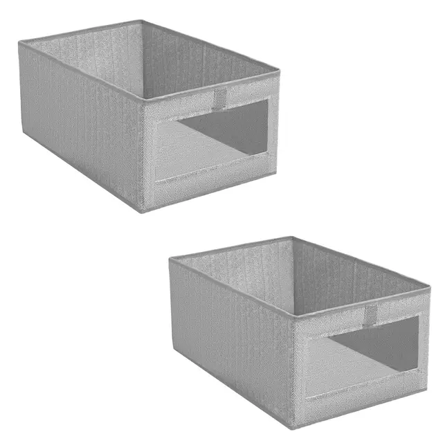 Schrank Organizer, 2er Set 40*30*20 cm Boxen Aufbewahrung Kleiderschrank Organizer Aufbewahrungskorb Aufbewahrungsbox