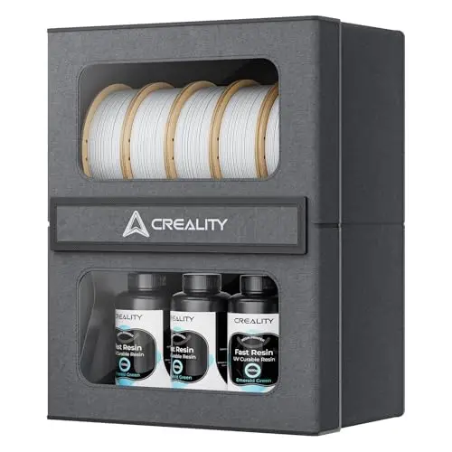 Creality Filament Aufbewahrungsbox für 10 Rollen, 3D Filament Box mit Magnetverschluss, Feuchtigkeits- & Staubschutz, große Kapazität für Filament & Resin