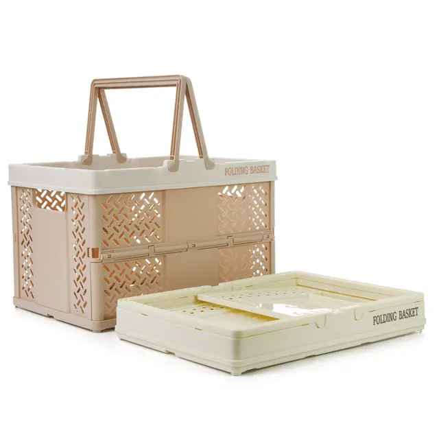 Spesh Klappbox mit Henkel 2er-Set Beige/Hellrosa 30×22 cm