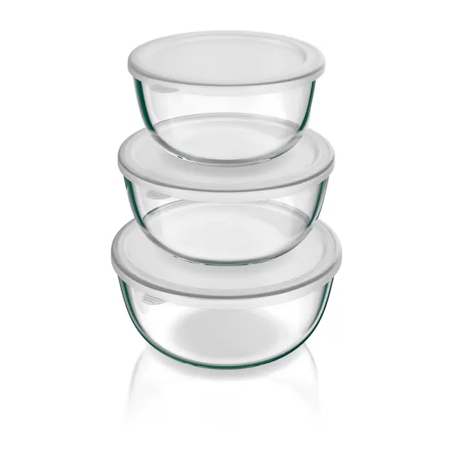 arendo salatschüssel glas 3er set mit