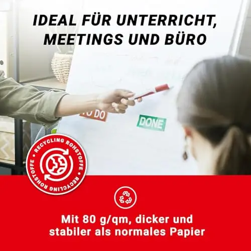 Conipa® - 2 x Flipchart Papier Block 65x98 cm weiß (BLANKO) 80 g/qm - 2 Flipchart-Blöcke à 20 Blatt - Whiteboard-Papier für Charts & Meetings (2 Blöcke Blanko)