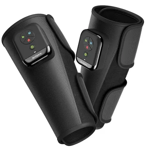 Comfytemp Kabelloses Beinmassagegerät(2 Stück )Luftkompression Massage mit Heizung für Beine Waden Unterschenkel, 45x33cm Massagegerät mit DIY, Kontrolle per Knopfdruck und App 2500mAh Akku