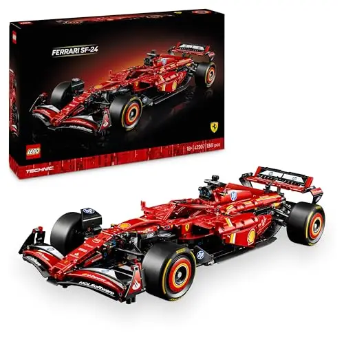 LEGO Technic Ferrari SF-24 F1 Rennauto - Modellauto für Erwachsene - Formel 1 Set zum Sammeln - V6-Motor, Getriebe, Lenkung und DRS im Maßstab 1:8 - Geschenk für Motorsport & Rennwagen Fans - 42207