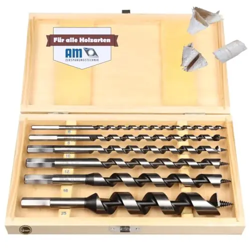 Schlangenbohrer Set Ø6-25 x 230mm | Holzbohrer Set 6tlg. | Holzbohrer lang