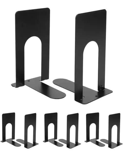 qwork buchstütze metall schwarz 8 stück