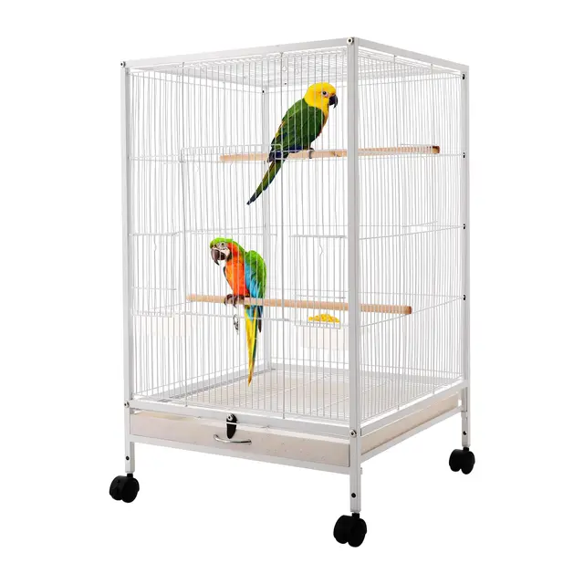 HIKUUER Vogelkäfig Weiß