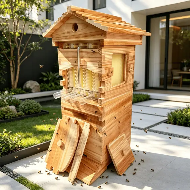 selbstfließender bienenstock holz