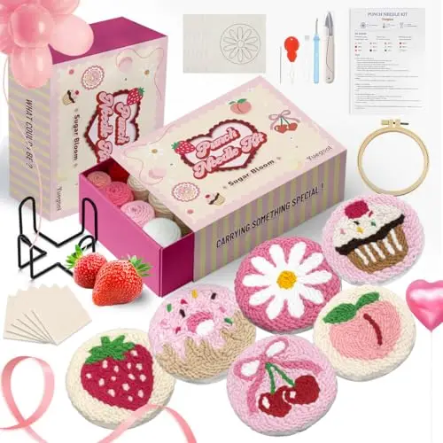 yuegool punch needle untersetzer set