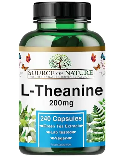 L-Theanin 200 mg – 240 Vegane Kapseln – Hochdosierte Aminosäure aus Grüntee | 8-Monatsvorrat | 98 % Rein, Ohne Zusatzstoffe | Hergestellt in Dänemark
