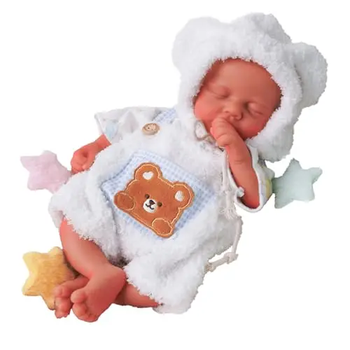 31cm Vollsilikon Reborn Babypuppe Junge – Handgefertigte Realistische Anatomisch Korrekte Sammlerpuppe aus Weichem Platin-Silikon (Nacktmodell)