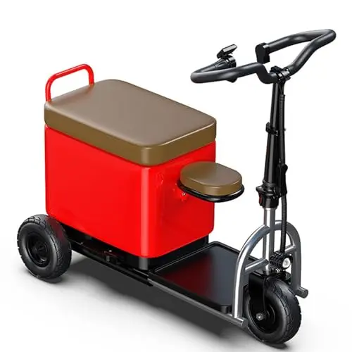 Mobilitätsroller für Erwachsene Scooter für Senioren Faltbarer Elektromobilitätsroller Smart Riding Scooter Koffer 52L, bis zu 70km, Bürstenloser Motor (Rot, 15Ah)