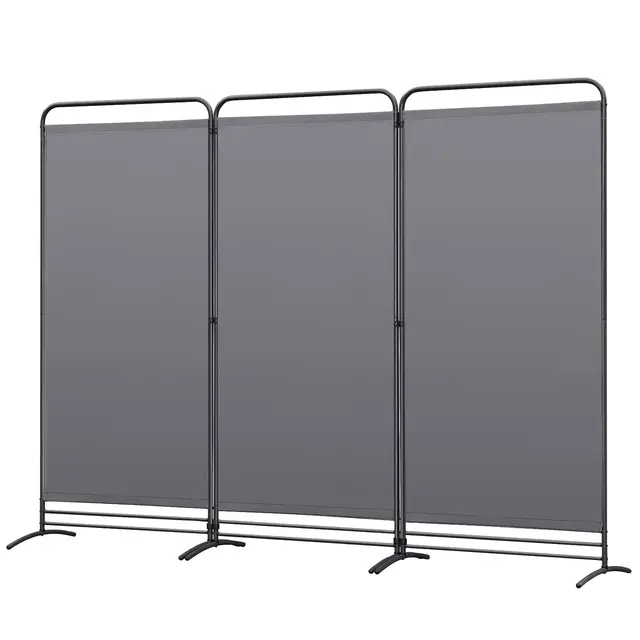 Angel Living Paravent 3-teilig klappbar Sichtschutzwand Grau 243×180 cm
