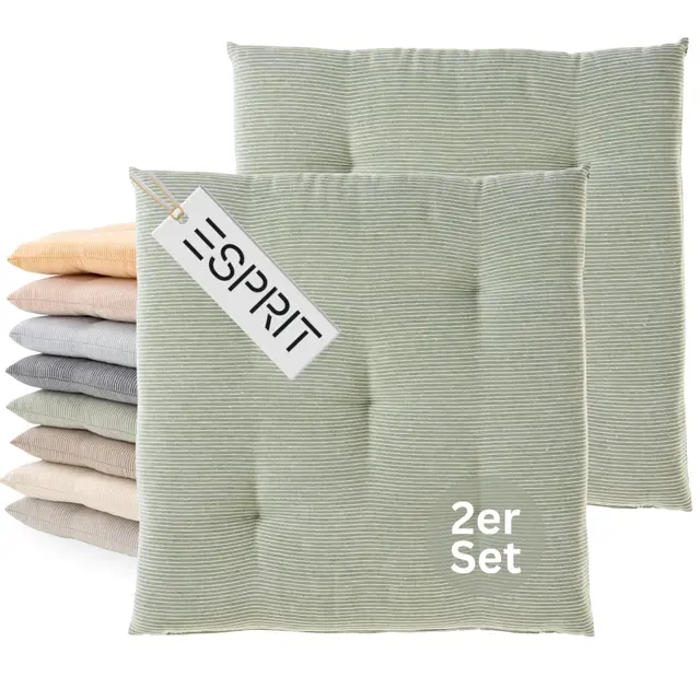 esprit 2er set sitzkissen 40x40cm grün
