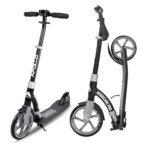 Apollo 230mm Giant XXL Wheel City-Scooter - Hurricane, Roller mit Federung für Erwachsene, klappbar und höhenverstellbar, Tretroller, Cityroller für Kinder ab 7 Jahre