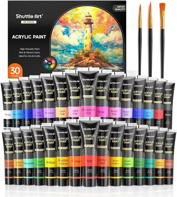 shuttle art acrylfarben set 30 farben